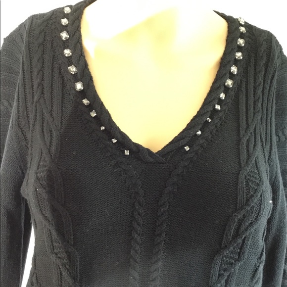 Simply Vera Vera Wang Cable Knit V Neck Sweater NWT - Picture 2 of 10